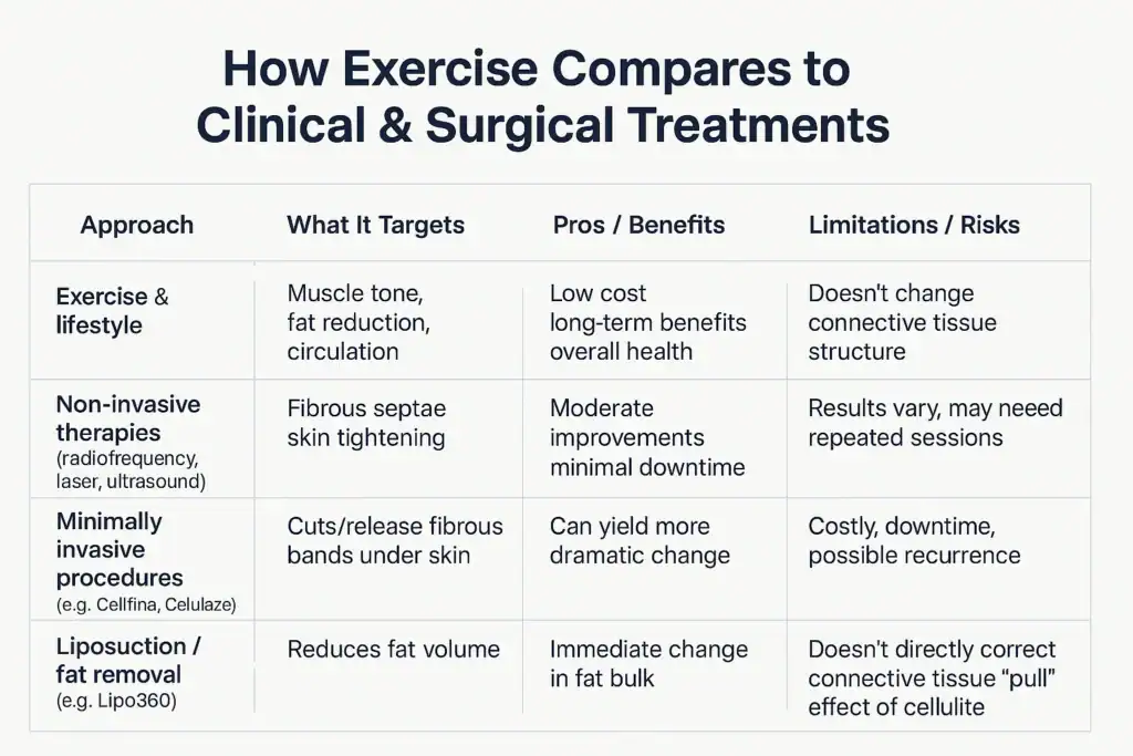 Sculpting Your Bum: Can Toning Exercises Really Reduce Cellulite? 2 How exercise compares to treatments from Lipo 360 Newport